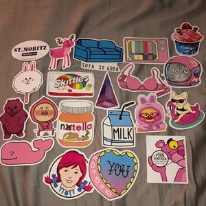 Pack of 20 trendy reusable/ waterproof stickers!